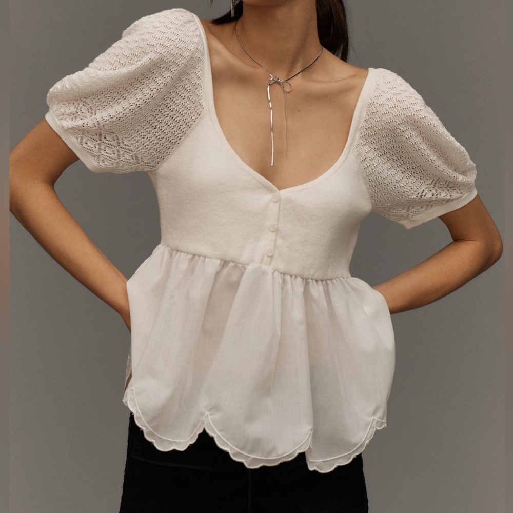 Maeve Peplum sweater Top